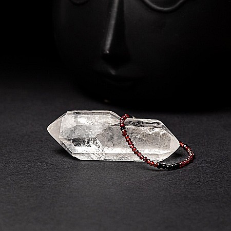 Bratara pietre semipretioase de Granat si Spinel negru, Ania, inchidere din argint 925 [2]