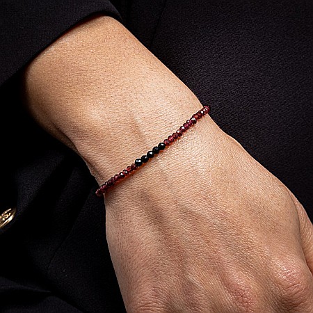 Bratara pietre semipretioase de Granat si Spinel negru, Ania, inchidere din argint 925 [11]