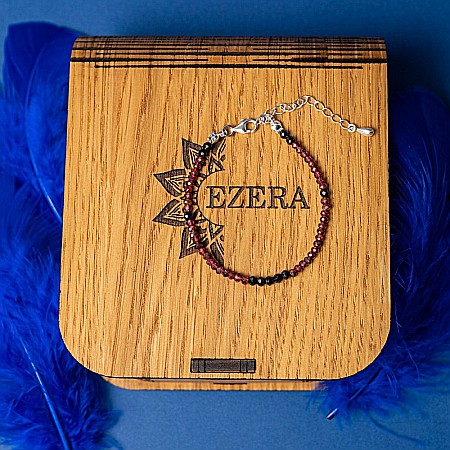 Bratara pietre semipretioase de Granat si Spinel negru, Ania, inchidere din argint 925 [8]