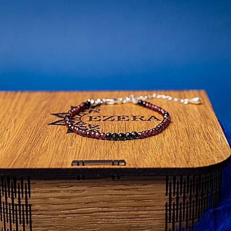 Bratara pietre semipretioase de Granat si Spinel negru, Ania, inchidere din argint 925 [9]