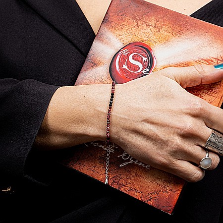 Bratara pietre semipretioase de Granat si Spinel negru, Ania, inchidere din argint 925 [13]