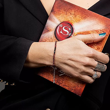 Bratari argint 925 - Bratara pietre semipretioase de Granat si Spinel negru, Ania, inchidere din argint 925