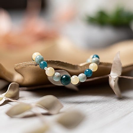 Bratara cristale de Jad, Amazonit si Apatit Albastru pentru femei, Yanni [4]