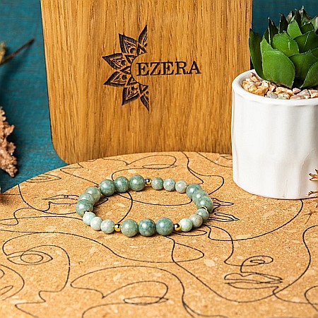 Bijuterii Amazonit - Bratara cristale Jad Verde si Amazonit pentru femei, Tazara