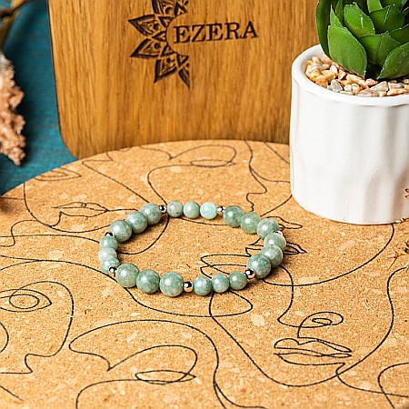 Bratara cristale Jad Verde si Amazonit pentru femei, Tazara [6]