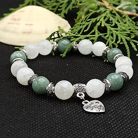 Bratara cristale Piatra Lunii si Jad Verde, Camila, pentru femei, cu margele de 8mm [7]