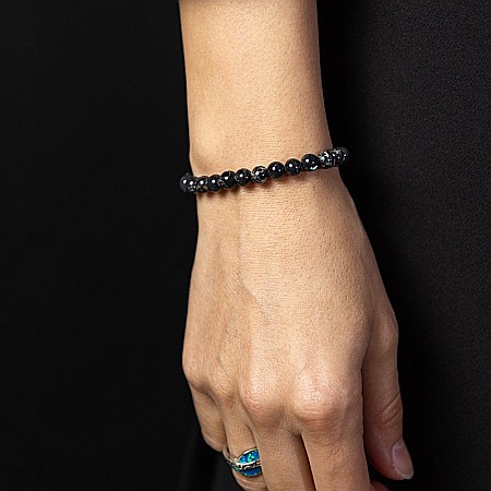Bratara cristale Shell Turquoise Negru, Soraya, margele de 6mm [3]