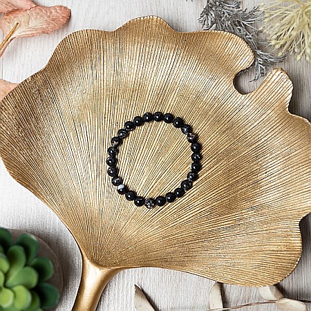 Bratara cristale Shell Turquoise Negru, Soraya, margele de 6mm [8]