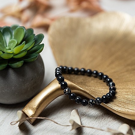 Bratara cristale Shell Turquoise Negru, Soraya, margele de 6mm [1]