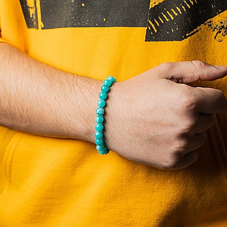 Bratara Barbati Pietre Semipretioase de Amazonit, “Arnav”, Margele de 8 mm [1]