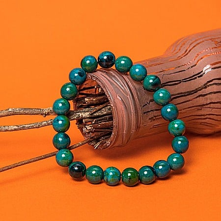 Bratara cu pietre semipretioase, Pheonix Stone Royal Green, pentru barbati, margele de 8 mm [6]