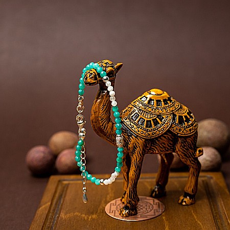 Bratara dama Anadi din pietre semipretioase de Amazonit si Piatra Lunii, inchidere si accesorii din argint 925 [4]