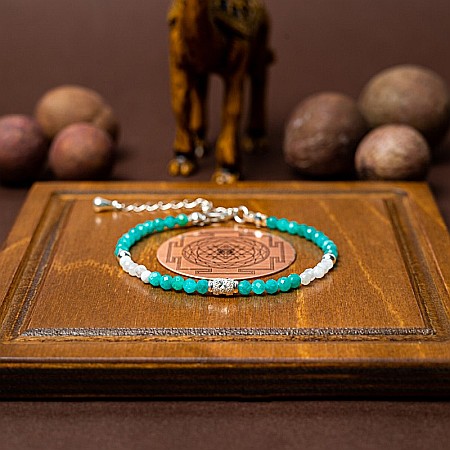 Bratara dama Anadi din pietre semipretioase de Amazonit si Piatra Lunii, inchidere si accesorii din argint 925 [3]