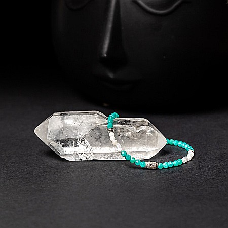 Bratara dama Anadi din pietre semipretioase de Amazonit si Piatra Lunii, inchidere si accesorii din argint 925 [5]