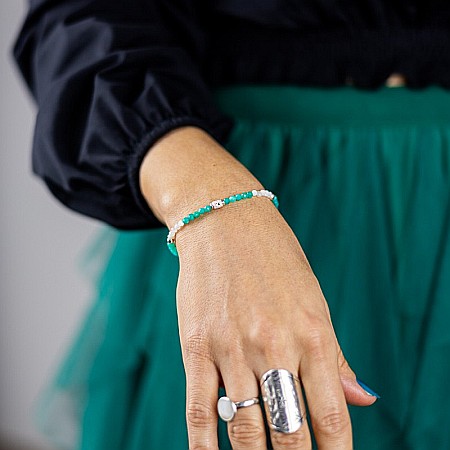 Bratara dama Anadi din pietre semipretioase de Amazonit si Piatra Lunii, inchidere si accesorii din argint 925 [9]