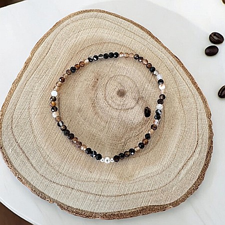 Bratara dama Betty din cristale de Agat Cofee cu argint 925 [3]