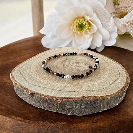 Bratara dama Betty din cristale de Agat Cofee cu argint 925 [4]