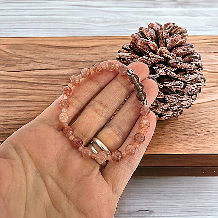 Bratara dama Carina din cristale de Piatra Soarelui si Cuart Fumuriu cu accesorii din argint 925 [5]