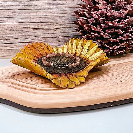 Bratara dama Carina din cristale de Piatra Soarelui si Cuart Fumuriu cu accesorii din argint 925 [1]