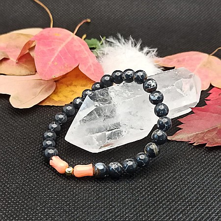 Bratara dama cristale de Coral si Shell Turquoise, Anisa, margele de 6mm [7]