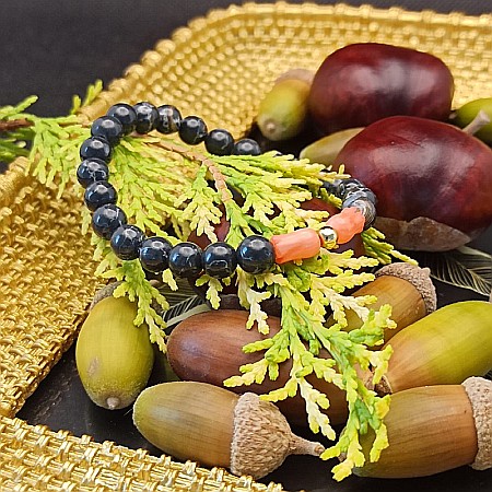 Bratara dama cristale de Coral si Shell Turquoise, Anisa, margele de 6mm [1]