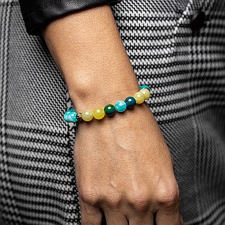 Bratara Dama din Pietre Naturale de Amazonit, Jad Lemon si Pheonix Stone, “Geetica” [1]