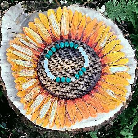 Bratara dama Edeline din cristale de Malachit si Tridacna cu Argint 925 [8]