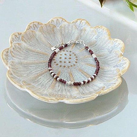 Bratara dama Ella din cristale de Granat si Perle de Cultura cu argint 925 [2]