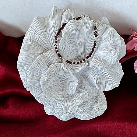 Bratara dama Ella din cristale de Granat si Perle de Cultura cu argint 925 [3]