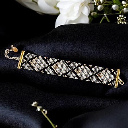 Bratara dama handmade din margele Miyuki, impletita Felippa [2]