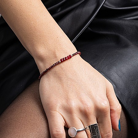 Bratari argint 925 - Bratara dama Kavin din pietre semipretioase de Granat si Rubin, inchidere si accesorii din argint 925