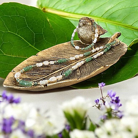 Bratara dama Lana din jad verde si perle naturale cu argint placat cu aur [5]