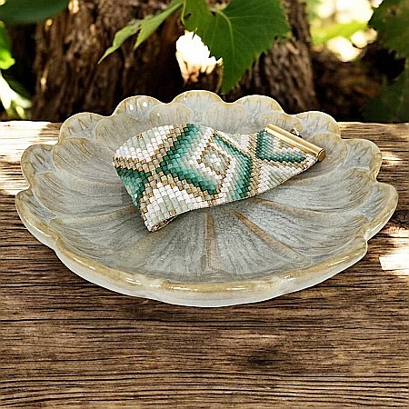 Bratara dama lata eleganta din margele miyuki turcoaz Sindy [4]