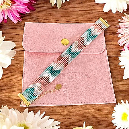 Bratara dama lata realizata manual din margele miyuki in culori pastel Nelia Bratari cu inchidere - Bratara dama lata realizata manual din margele miyuki in culori pastel Nelia