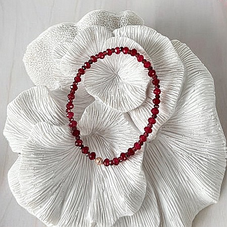 Bratara dama Lidia din Granat si Jad Rosu fatetat cu argint roz gold 925 [6]