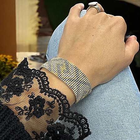 Bratara dama multistrat Helia, impletita manual din margele de nisip Miyuki Bratari cu inchidere - Bratara dama multistrat Helia, impletita manual din margele de nisip Miyuki