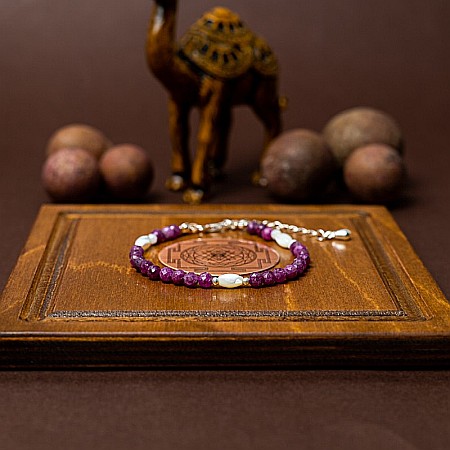 Bratara dama Naveen din pietre naturale de Rubin cu sistem de inchidere din argint 925 [2]