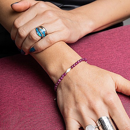 Bratara dama Naveen din pietre naturale de Rubin cu sistem de inchidere din argint 925 [1]