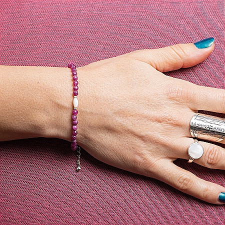 Bratara dama Naveen din pietre naturale de Rubin cu sistem de inchidere din argint 925 [8]