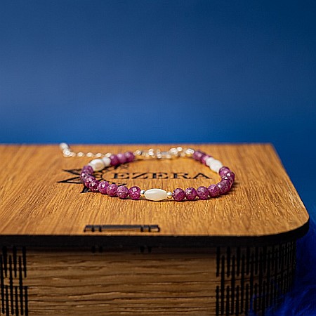 Bratara dama Naveen din pietre naturale de Rubin cu sistem de inchidere din argint 925 [7]