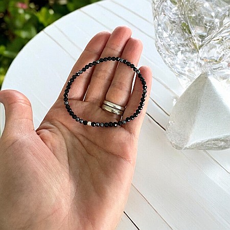 Bratara dama neagra Josephina din Spinel Negru si Hematit cu argint 925 [3]