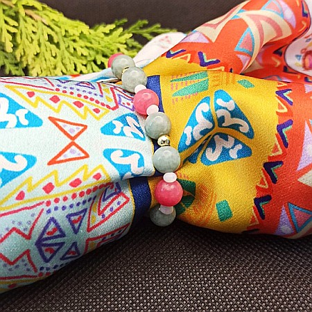 Bratara dama Odette, din pietre semipretioase de Jad Verde si Jad Rosu, margele de 8mm [1]