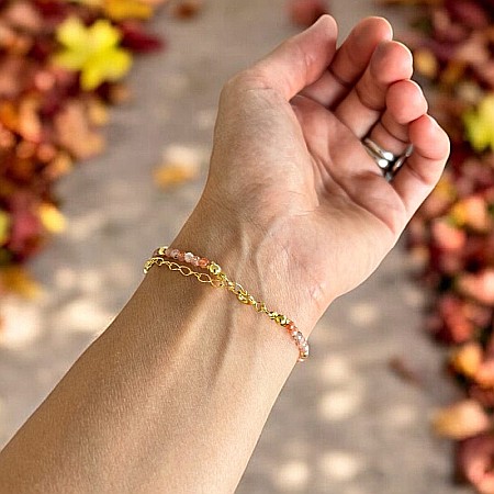 Bratara dama Piatra Soarelui Anjali cu argint placat cu aur [2]