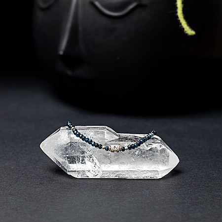 Bratara dama Mihit din pietre naturale de Jad Bleumarin cu accesorii si sistem de inchidere din argint 925 [4]