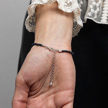 Bratara dama Mihit din pietre naturale de Jad Bleumarin cu accesorii si sistem de inchidere din argint 925 [1]