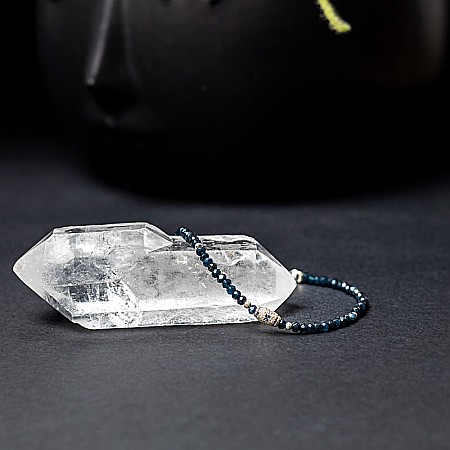 Bratara dama Mihit din pietre naturale de Jad Bleumarin cu accesorii si sistem de inchidere din argint 925 [5]