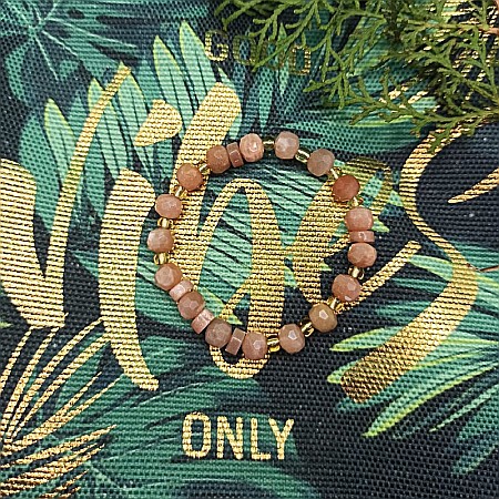 Bratara dama pietre naturale, Selene, cu cristale de Piatra Soarelui [4]