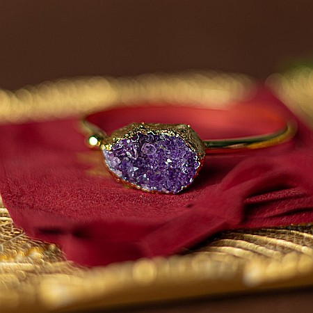 Bratara dama pietre semipretioase Ametist, Tania, placata cu aur de 24 K [2]