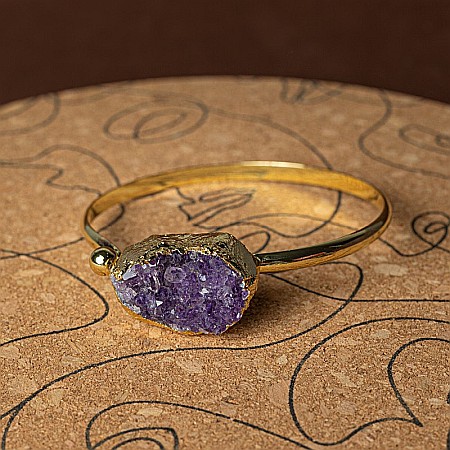 Bratara dama pietre semipretioase Ametist, Tania, placata cu aur de 24 K [10]