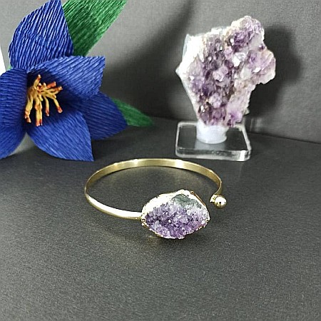 Bratara dama pietre semipretioase Ametist, Tania, placata cu aur de 24 K [9]